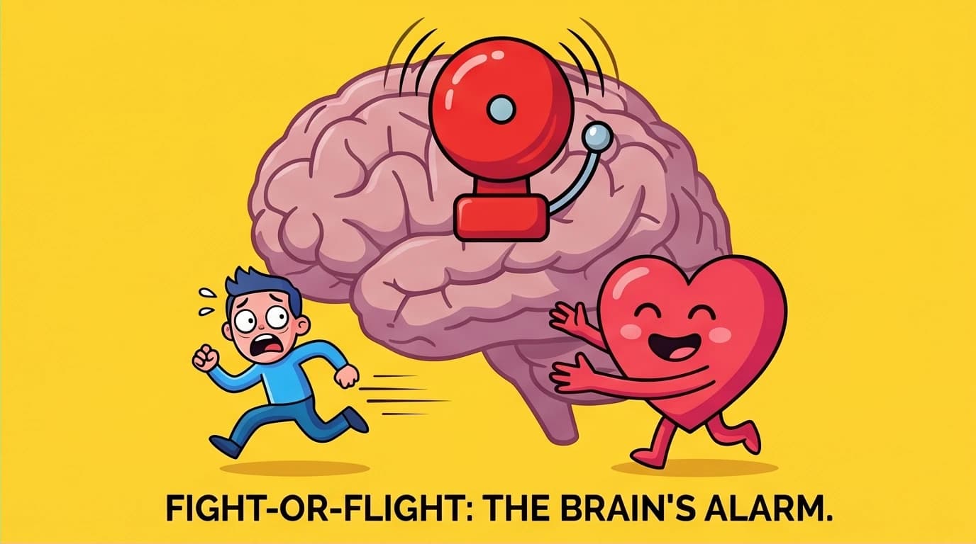 A brain's alarm system triggers a fight-or-flight response to intimacy, a core concept of avoidant attachment styles.