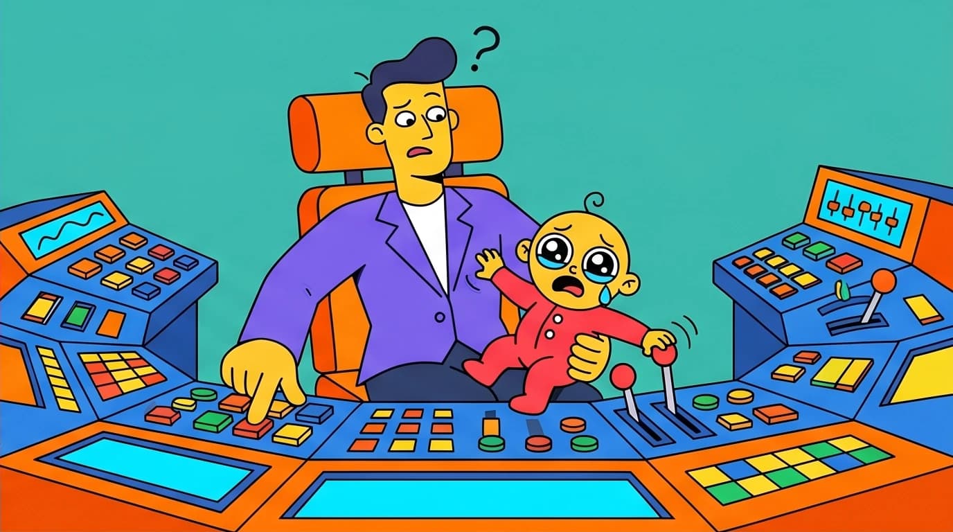 A conceptual illustration of a wounded inner child controlling an adult's life, a key sign that reparenting and healing are needed.