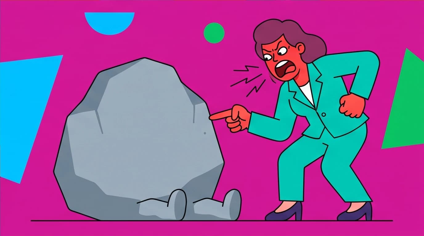 The 'gray rock' method shown as a person becoming unresponsive to a narcissistic mother to stop emotional abuse.