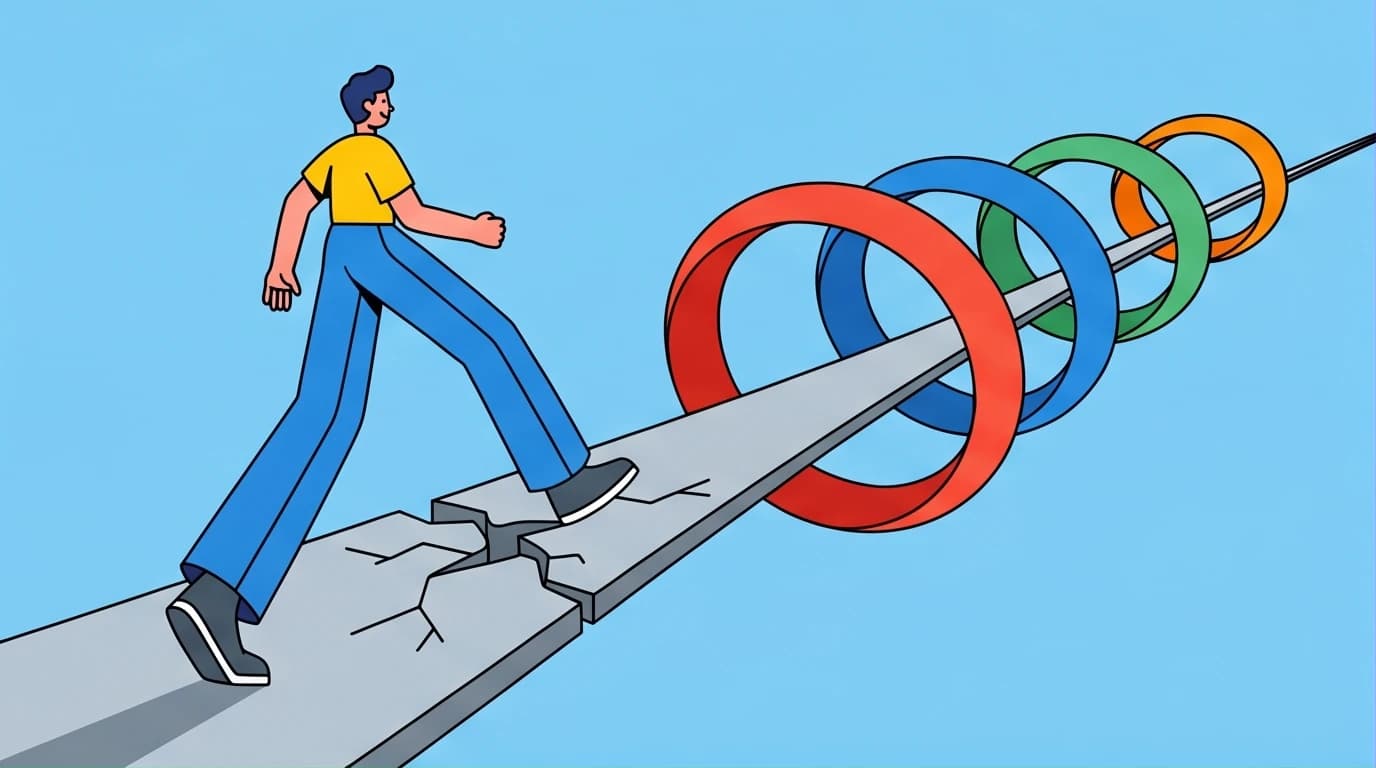 An illustration showing the difference between SMART and SMARTER goals, with a character leaving a rigid path for a flexible, looping one, representing dynamic long-term success.