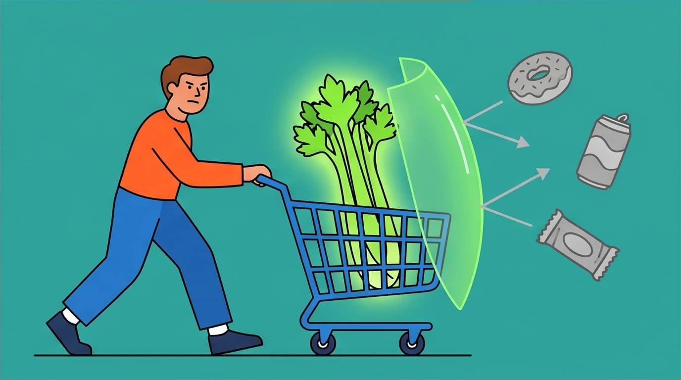 The Celery Test from Start with Why illustrated, showing how a clear purpose (the celery) helps filter out distracting business decisions.