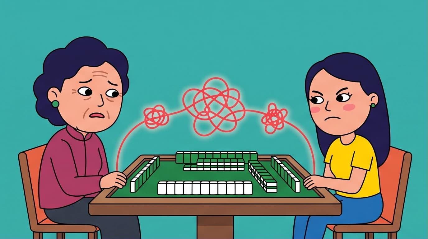 An illustration of mother-daughter conflict from Amy Tan's 'The Joy Luck Club,' showing the generational trauma and complex family bonds explored in the book summary.