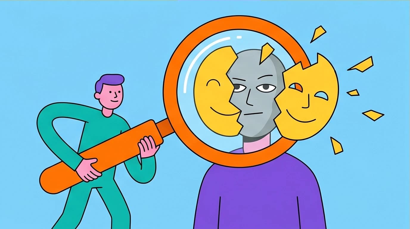 An illustration of unmasking a person's true intentions, a key theme in the best quotes from The Laws of Human Nature.