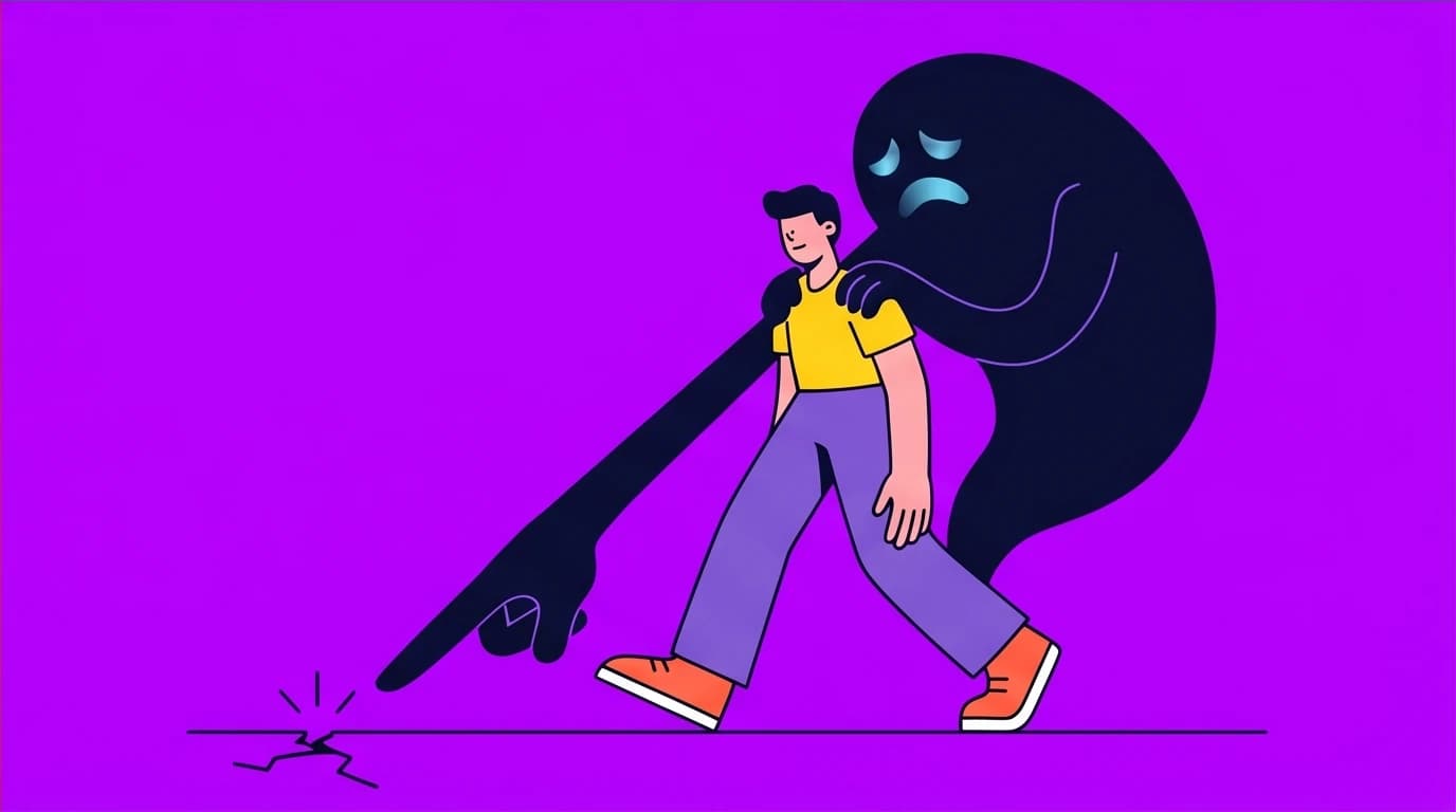 A person carries a shadow monster on their back representing the "pain-body," a key idea from Eckhart Tolle's inspirational quotes in The Power of Now.