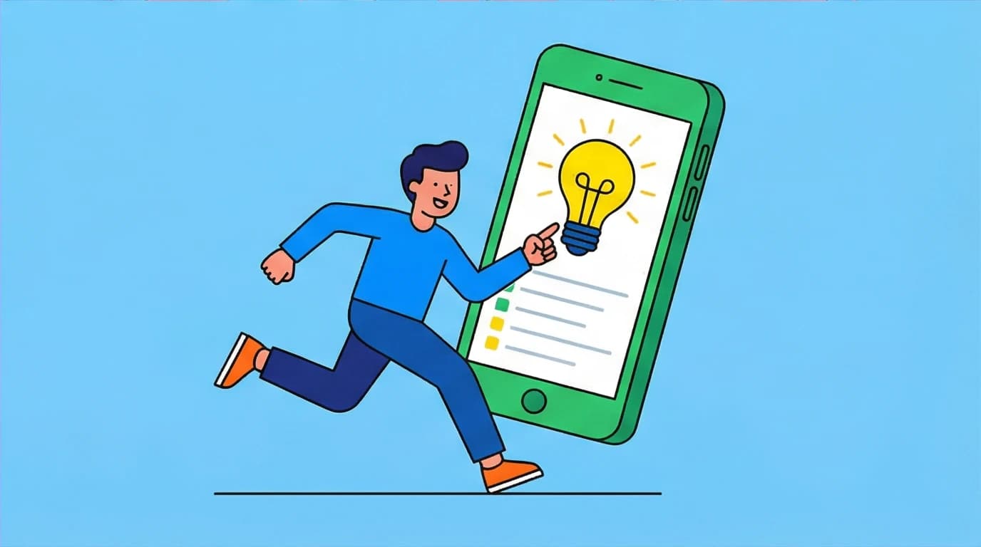 A runner actively taking notes on a phone, applying the principles from the Think and Grow Rich audiobook while on the move.