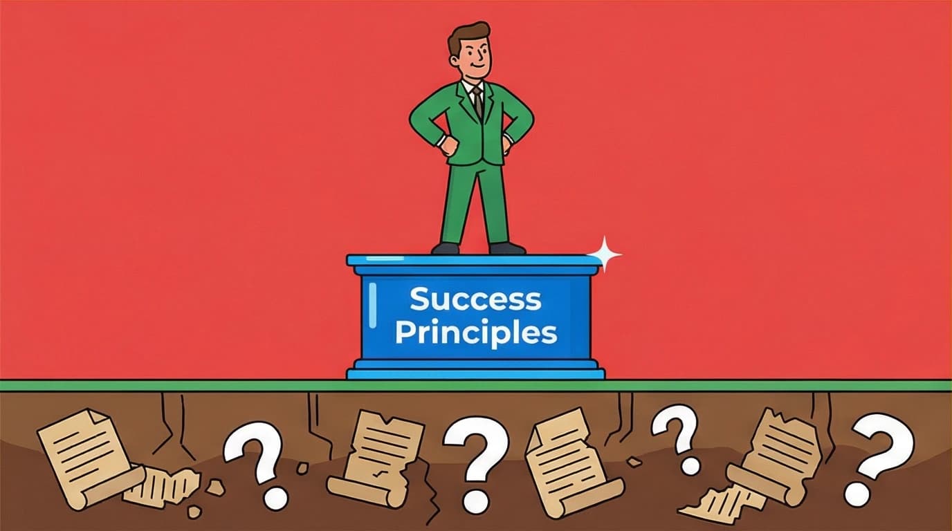 An artwork depicting the questionable historical foundation of Napoleon Hill's philosophy, addressing the author's controversies.