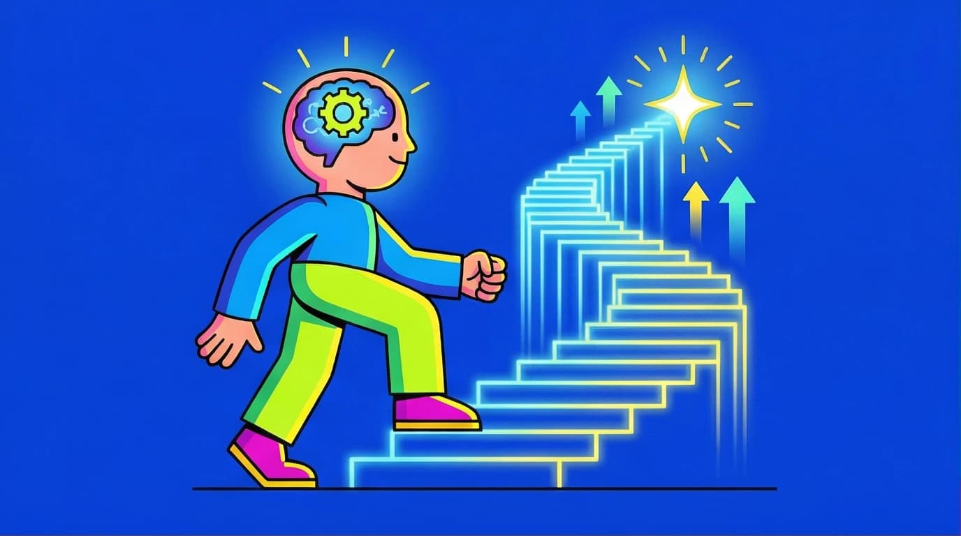 Illustration of Napoleon Hill's principle that a success mindset transforms thoughts into tangible wealth, a core concept from Think and Grow Rich.