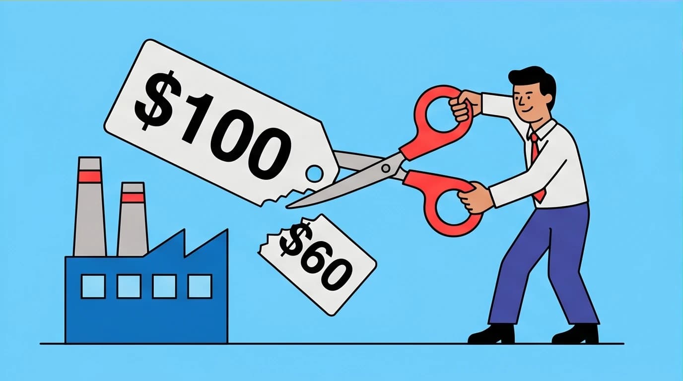 A visual metaphor for the margin of safety in a value investing strategy, buying a company at a deep discount to its intrinsic value.