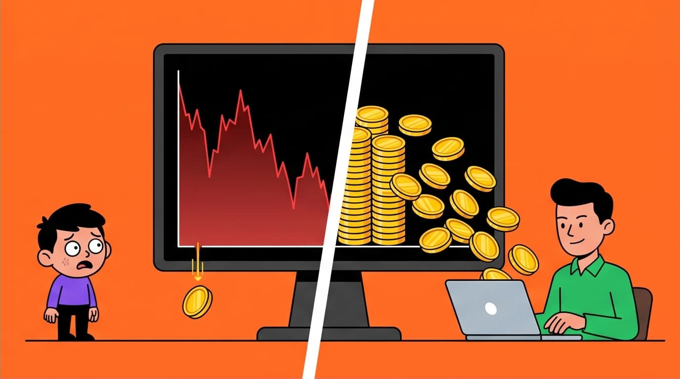 A visual comparison showing low returns from investing a small principal versus high returns from increasing personal income through new skills.
