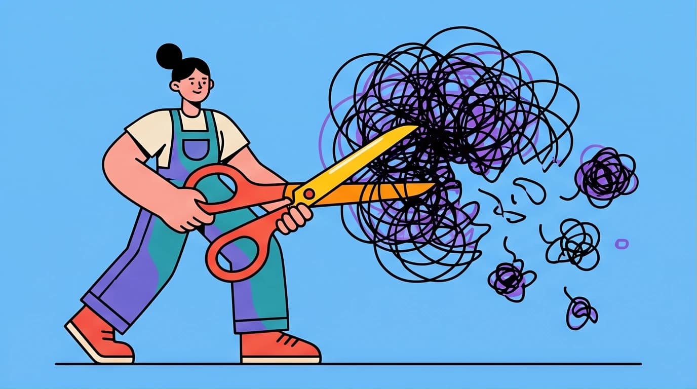 An illustration of a person taking control of their mind, representing how Cognitive Behavioral Therapy (CBT) for anxiety stops negative thought patterns.