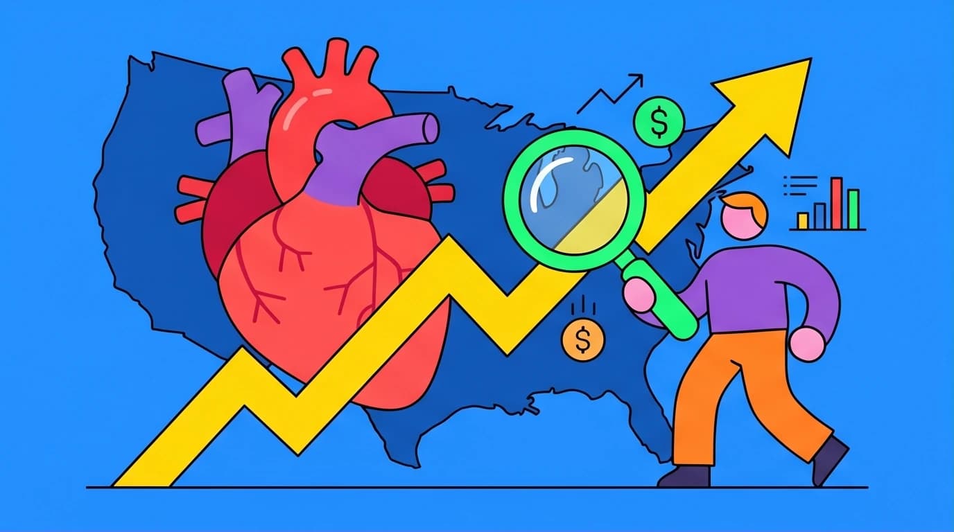 An illustration explaining what GDP (Gross Domestic Product) is, showing a character analyzing a nation's economic health and growth chart.