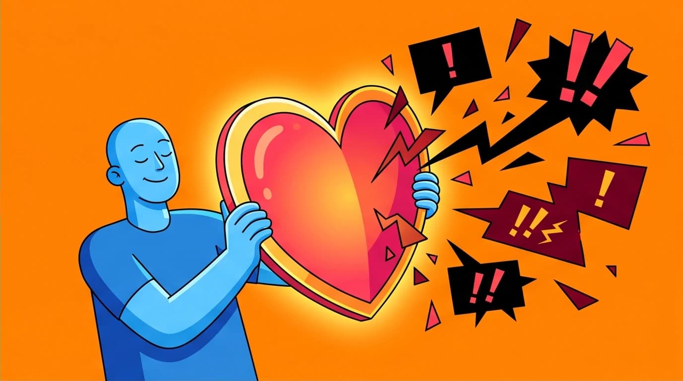 A character shields from harsh words with a giant heart, illustrating the power of kindness from the 'choose kind' Wonder Boy quotes.