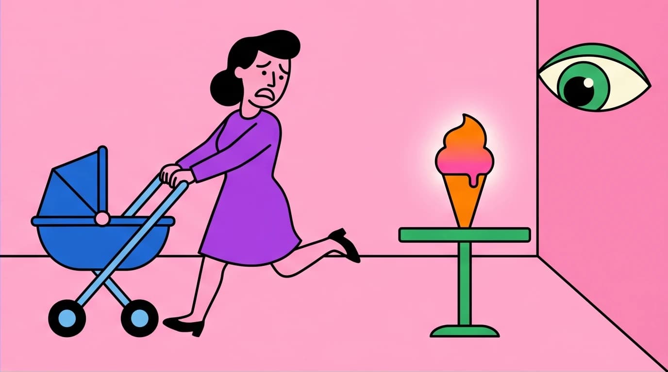 Illustration of a woman turning away, inspired by R.J. Palacio's encounter that led to writing the 'Wonder' real story.