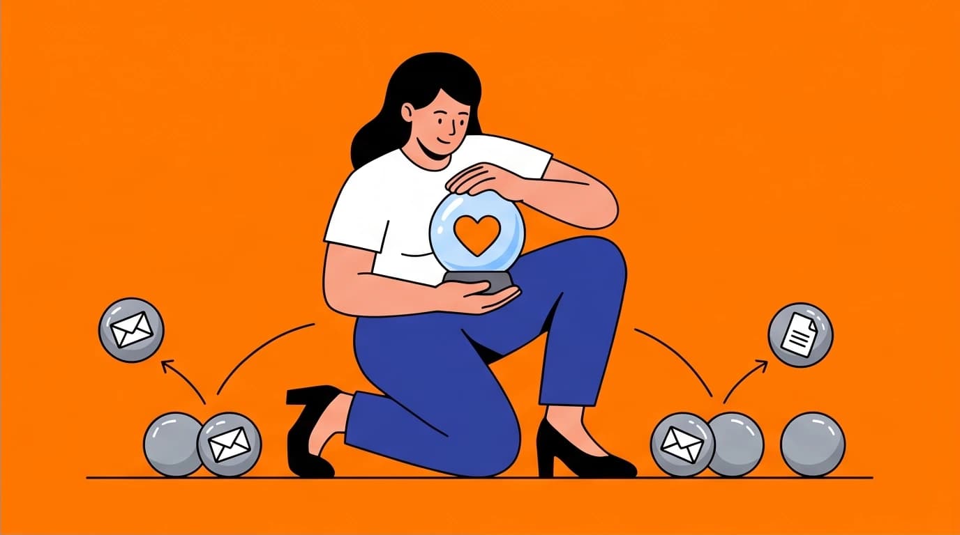 A woman leader demonstrates ruthless prioritization, a core leadership skill, by protecting a glass ball of family over plastic work tasks.