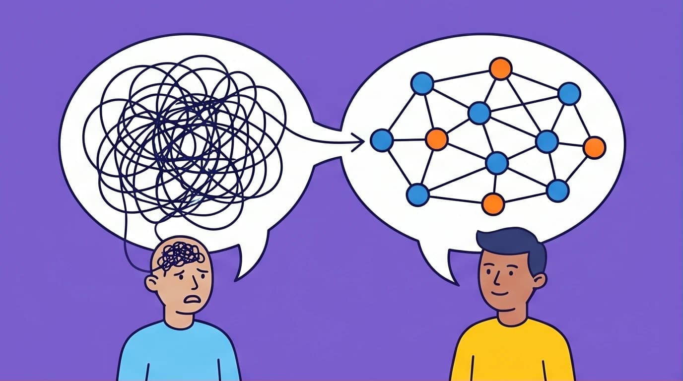 Illustration showing how to turn office small talk anxiety into high-value connections using workplace communication skills.