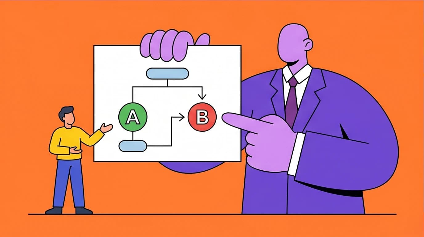 An employee presenting two clear choices to a manager, illustrating how to improve workplace communication efficiency by asking structured questions.